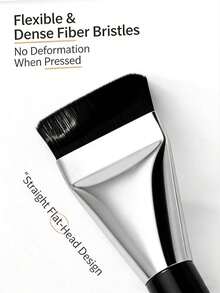 1pc Straight Flat Head Foundation Brush Soft Fiber Bristles Non-Deformable Makeup Tool - Multicolor - View 11