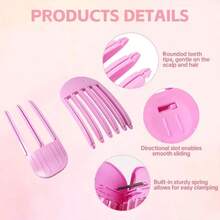 2个蓬松发夹，打造蓬松刘海，提升发根，营造自然凌乱发型，隐形发根提升夹，沙龙和旅行必备 - 彩色 - 查看 9