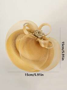 1 Stück elegante Schleier Haarspange für Frauen, geeignet für Hochzeiten, Festivals, Partys, vielseitiges Geschenk - Gold - Übersicht 7