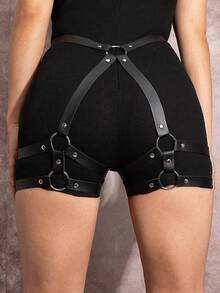 1pc Women's Punk Gothic Thigh Leg Harness Belt, Fashion Body Accessory For Party And Dating Clubwear - 黑色 - 查看 7