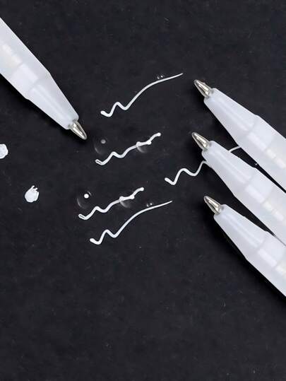 1pc/3pcs/6pcs White Highlighter Neutral Pens, Suitable For Meetings, Parties, Sign-In, Note-Taking, DIY Drawing, Stationery, Planner