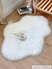 1 pieza Alfombra súper suave con forma de nube, estilo francés/Ins, alfombra de lana sintética para el dormitorio, sala de estar, decoración romántica, regalo ideal para el Día de San Valentín, esponjosa y cálida, decoración de habitación con suavidad de nube, alfombrilla para mesita de noche, sofá, tocador, accesorio de fotografía