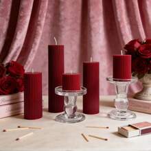 1pc 5-20cm Nordic Red Gear Cylinder Candle, Soy Wax Candle, Wedding Decoration, Perfect Gift For Best Friends, Home Decor Item, Suitable For Daily Use, Proposal Occasions, Party Celebrations, Relaxation Meditation, Birthday Gifts, Photography Props, Emergency Lighting Tool - Multicolor - View 7