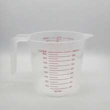 3件套塑料量杯量勺套装，可叠放塑料量杯带倾倒嘴和手柄，烘焙工具