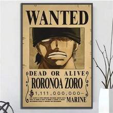 ONE PIECE Set de 1/2/3/6 pósteres de pared de , pósteres de "Se Busca" con personajes como Shanks, Sabo, Ace, Boa Hancock, Trafalgar Law, Gol D. Roger, Yamato, etc. (sin marco)