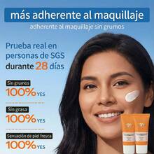 Protector Solar Con Color Spf50, hidratante, de cobertura completa, equilibra instantáneamente el tono de la piel, acabado de maquillaje natural, cobertura media, textura cremosa, apto para todo tipo y tonos de piel - Blanco - Ver 3