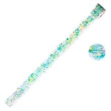 1卷全息银色不规则胶带，冰晶PET 3D立体剪贴簿贴纸，浮梦系列，适用于礼品、办公、家居、标记、标签、教室、玩具、学生日记本、创意复古装饰DIY材料 - 彩色 - 查看 14