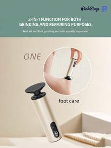 PinkSings Elektrischer Hornhautentferner für die Füße, Unisex Elektrischer Fußfeiler, entfernt abgestorbene Haut und Hornhaut an den Füßen, wiederaufladbarer digitaler Fußhornhautentferner mit 4 Schleifköpfen - Pink - Übersicht 4