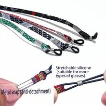 1pc Fabric Printed Adjustable Eyeglass/Earphone Lanyard - Multicolor - View 3