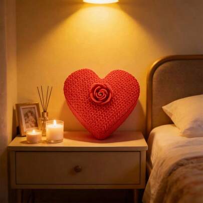 3D gedruckte herzförmige Aufbewahrungsbox, dekorativer Blumenmuster-Deckel, geeignet als Geschenkbox, Verlobungsringbox, Aufbewahrungsbehälter, Tischdekoration