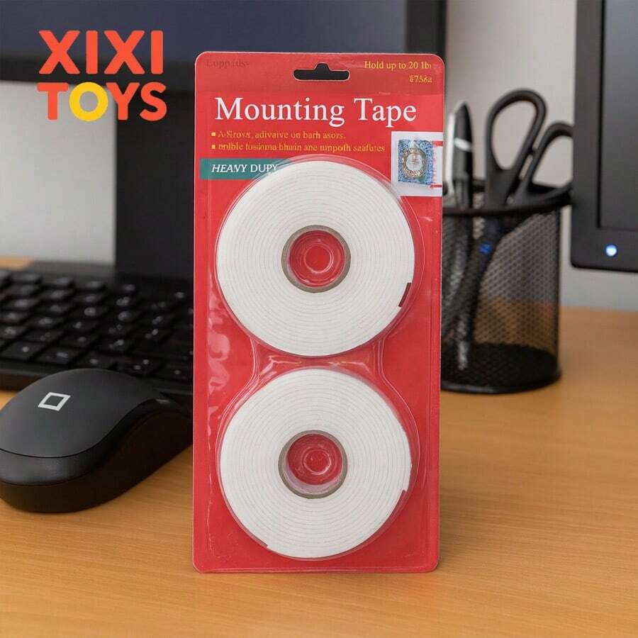 2 Pz Cinta Doble Cara 3 Mt Largo X 1.8 Cm Resistente Blanca - Blanco - Ver 1