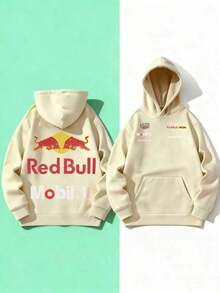2026Unisex "Red Bull Racing X Mobil 1" F1 Team Print Hooded Sweatshirt With Pockets - Comfortable And Soft For Autumn/Winter Streetwear,Valentine's Day Hoodie For Couples,New Years Outfit Women,Hoodie - 黑色 - 查看 6