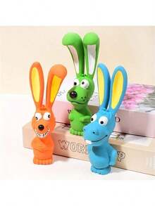 New Pet Rabbit/Dog Chew Toy, Sound-Emitting Rubber Pet Toy, Cute Pet Teeth Cleaning Interactive Chew Toy, Pet Supplies - Multicolor - View 8
