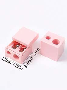 3/2/1pcs Double Hole Square Makeup Pencil Sharpener, Eyebrow Pencil Sharpener, Compact Pencil Sharpener