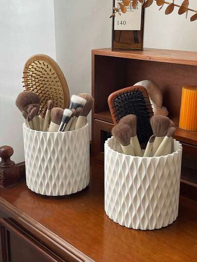 1/Pc Plastic Makeup Box, Modern Geometric Design Case For Home,For Holiday Beach, Bathroom Collection, Bedroom Collection, Large Capacity