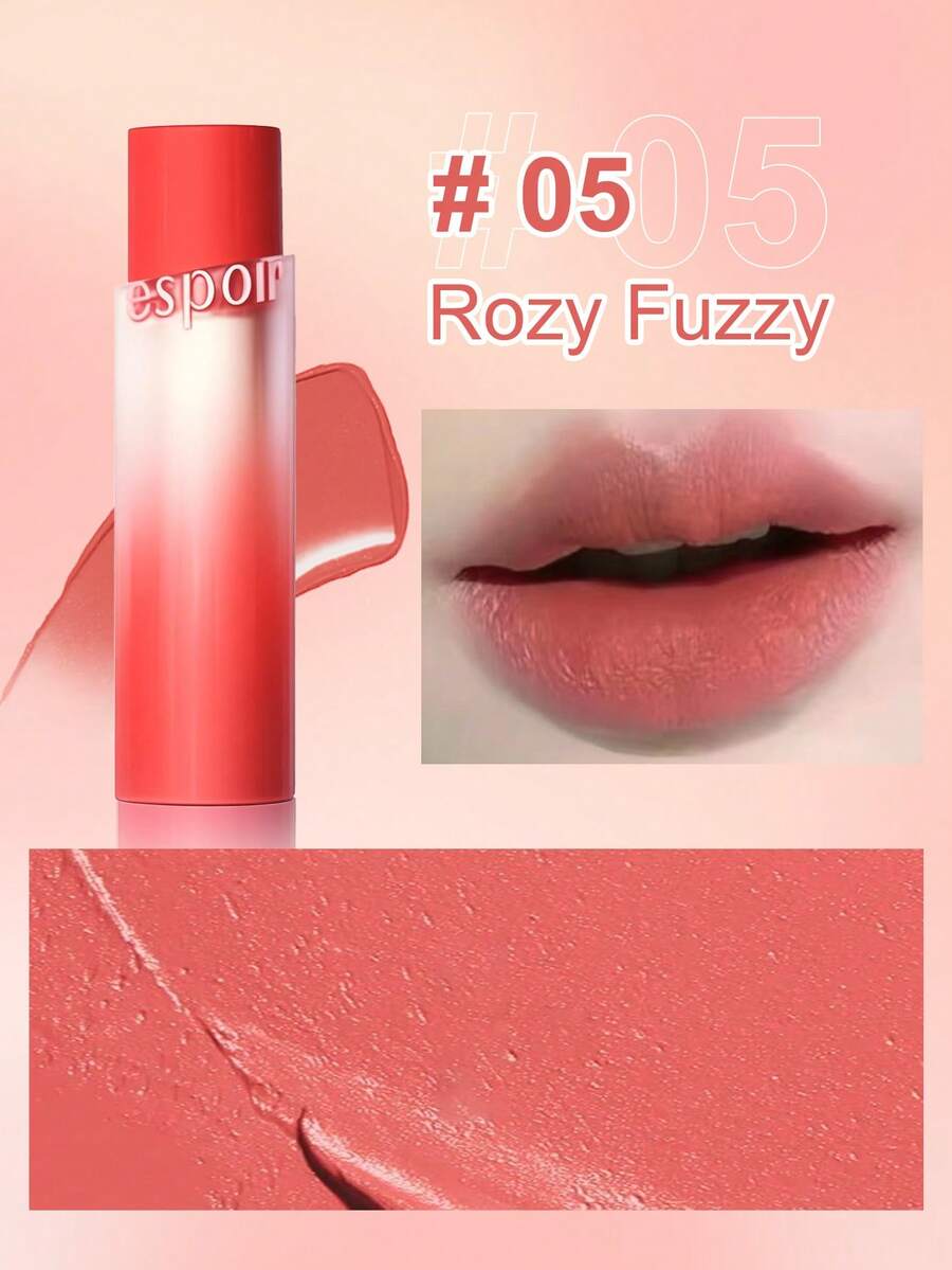 ESpoir 丝绒哑光唇膏，哑光妆效，持久显色，3克 - #05 ROSY FUZZY - 查看 1