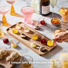 Rabbit Jelly Shots - Molde comestible para cocteles de silicona con cucharas reutilizables incluye recetas de coctel hace 14 chupitos de gelatina 14.5 x 1.5 x 5.3 pulgadas - Varioscolores - Ver 4