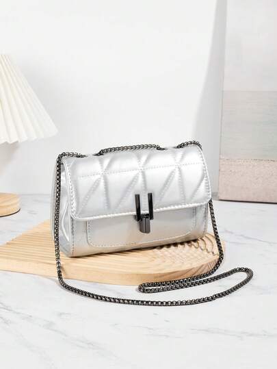 Solid Color Temperament Lingge Minimalist Style High-End Sense Of Light Small Square Bag Is Suitable For Women, College Students, Girls Cost-Effective Multi-Compartment Large-Capacity Shoulder Bag, Travel, Vacation, Festival, Party, Back To School.