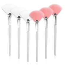 3/15pcs Practical Facial Brushes Fan Makeup Brushes Soft Portable Mask Brushes Cosmetic Tools For Women Ladies Girls - Multicolor - View 2