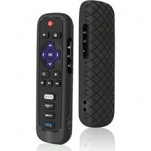 Remote Case For Roku, Battery Cover For  Smart TV Steaming Stick, Silicone Protective Controller Remote Cover Universal Sleeve Skin Black - 黑色 - 查看 1