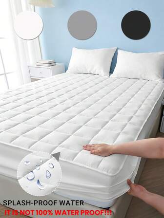 1pc Thick Quilted Mattress Protector Cover - Waterproof, Fits 5.9-9 Inch Mattress, No Pillow Case, Dust-Proof, Machine Washable, Suitable For Twin/Full/Queen Size Mattress, Ideal For Holiday Gift, Room Decor, Bedroom Decor, White