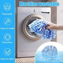 Mop Heads Replacements Ocedar, Mop Replace O Cedar, Spin Mop Ocedar Easy Wring 1 System, Mop Heads Include 2 Pack Spin Mop Refills And 2 Pack Scrubber Mop - cho bể Ocedar 2 - Xem 8