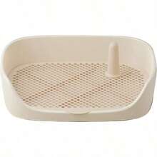 Bandeja para IR al bañoCaja de  para Perros de Entrenamiento 15.75x11.81x4.33 Potty de Perro Interior Grandes a Prueba de derrames Orinal portátil Inodoro de plástico para Cachorros y Beige - Beis - Ver 3
