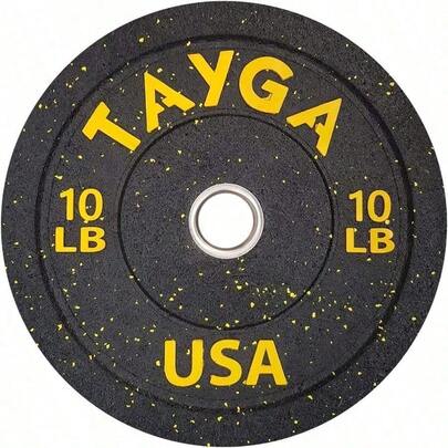 Tayga par de Discos Bumper hi Temp Cubiertos de Caucho Amarillo - Negro en LB