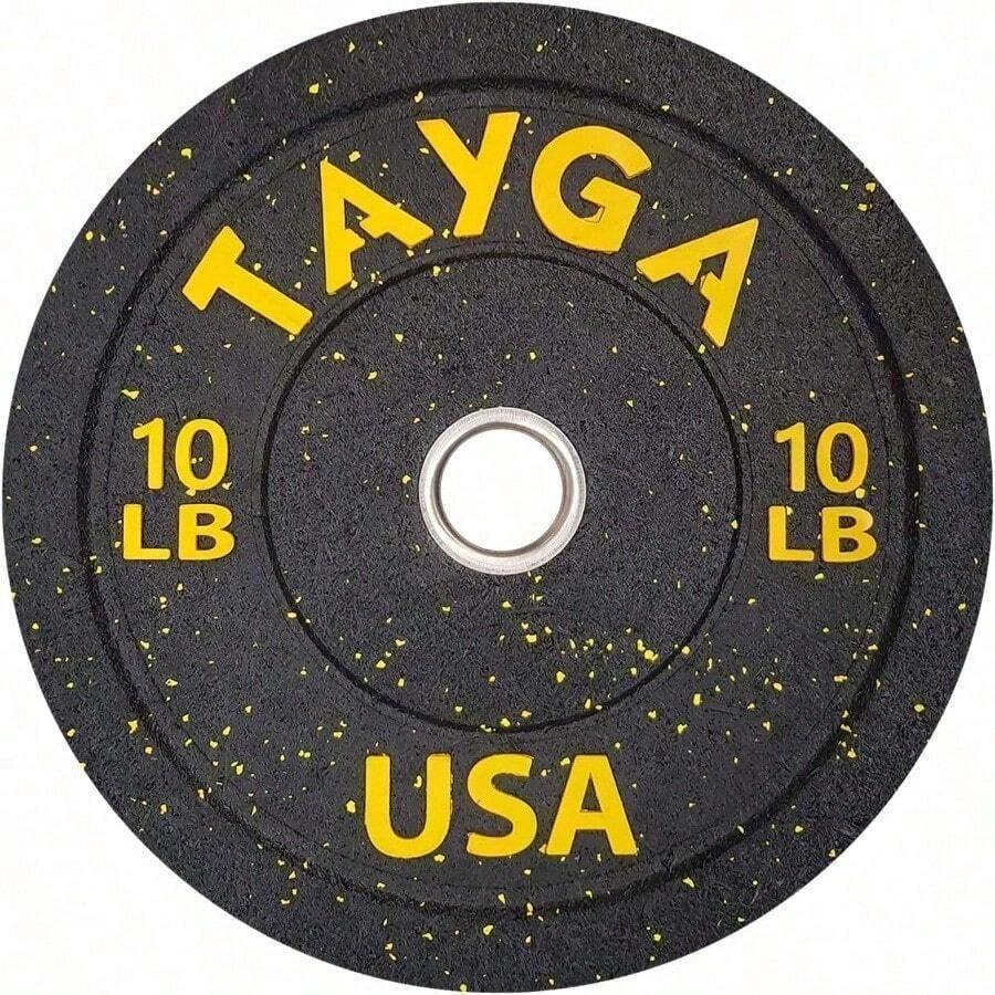 Tayga par de Discos Bumper hi Temp Cubiertos de Caucho Amarillo - Negro en LB - Multicolor - Ver 1