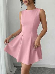 PRETTYGARDEN Women's Summer Dresses Elegant Sleeveless Boat Neck A Line  Formal Cocktail Party Wedding Guest Graduation Vacation Mini Pink  Dress Club Outfits For Women - 粉色 - 查看 2