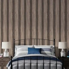 Adhesive Wallpaper With Ribbed Aged Wood Pattern, Thick Strips - Multicolored 26 - View 2