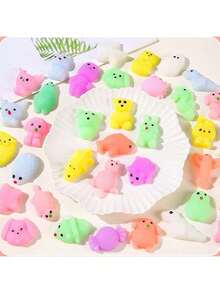 10/20/40入組創意迷你卡通髮圈，壓力紓緩擠壓玩具派對裝飾小禮品（隨機款式和顏色） - 彩色 - 查看 9