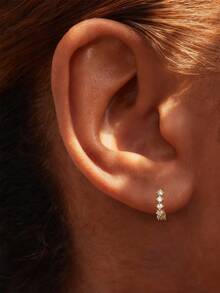 EleRunis 1PC 925 Sterling Silver Star Flower Flat Back Cartilage Helix Piercing Fine Jewelry For Daily Wear Wedding Party Engagement Anniversary Valentine's Day