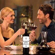 5pcs Spanish Wine Bottle Stickers - Elegant Mandala Labels With Heartfelt Phrases, Minimalist Gift Design, Moments Of Relaxation, Friendship And - White - View 5