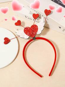 1pc Women's Heart, Lip, Angel Wing Headband, 3D Hair Hoop, Suitable For Daily Wear, Hair Band, For Valentine's Day Accessories Gift - Multicolor - View 6