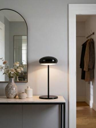 Lámpara de mesa con forma de hongo elegante con control táctil y carga USB - Luz nocturna moderna para mesita de noche, oficina o escritorio. Un regalo pensado para el Día de San Valentín o la temporada de regreso a clases.