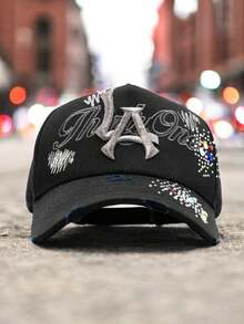 GORRA 31 HATS JEWELRY DISTRICT Gorra Unitalla con Detalles de Grafiti y Espinas para Estilo Único y Versátil - Negro - Ver 1