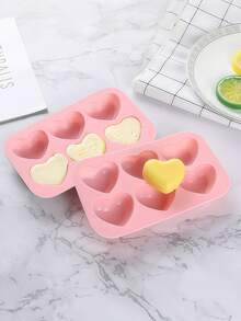 2pcs Heart Shaped Silicone Molds, Silicone Chocolate Molds, Valentine's Day Chocolate Molds, Suitable For Baking, Chocolate, Cupcakes, Brownies, Jelly, Soap, Candy, Home Baking - Pink - View 9