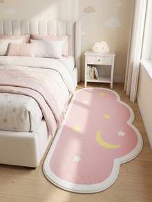 1pc Washable Cute Floral Green Faux Wool Decorative Carpet, Made Of High-Quality Faux Wool, Approx. 10mm Thick, Suitable For Living Room, Bedroom, Study, Machine Washable, Soft Top Material, Personalized Home Decor, Bedroom Carpet, Study Carpet, Living Room Carpet, New Year, Children Carpet, New House Carpet, All Season - 粉色 - 查看 5