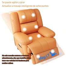 Sofá de masaje eléctrico multifuncional con carga USB, balanceo de 270 grados y posiciones ajustables para sentarse y reclinarse. Moderno y cómodo sillón reclinable individual para sala de estar. - Blanco - Ver 10