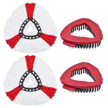 Bộ 2/3/4 đầu và bàn chải thay thế cho cây lau nhà xoay, tương thích với hệ thống lau nhà O-Cedar EasyWring 1 bình chứa. Bàn chải chất lượng cao và khăn lau vi sợi mềm mại, làm sạch sâu gấp đôi cho nhà bếp, phòng tắm, sàn nhà. Đồ dùng vệ sinh nhà bếp dịp Giáng sinh. - Nhiều màu - Xem 9