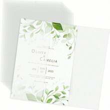 130pcs Kraft Paper Envelopes, Pre-Folded Kraft Paper Envelope Liners, Suitable For 5x7 Inch Invitations, Clear Unprinted Wedding Invitation Envelopes, Suitable For Weddings, Baby Showers, Birthday Invitations - Transparent - View 7