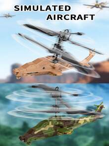 Hélicoptère/avion de chasse à télécommande à capteur infrarouge, fabriqué en matériau anti-chute. Avion télécommandé, jouet volant en plastique, capteur de geste - Multicolore - Voir 10