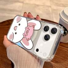 Cute cartoon rabbit phone case For  galaxy A14 A15 A16 A23 A25 A26 A32 A33 A34 A35 A36 A42 A52 A53 A54 A55 A56 A72 A73 5G S21 S22 S23 S24 Plus Ultra S21 S23 S24 FE S25 edge Luxury fashionable acrylic magnetic wireless charging hard case cover - yklPiggy Lindo Transparente 72LR - Ver 3