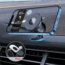 Magnetic Car Phone Holder, Rotatable, Adjustable Angle, Strong Magnet, Suitable For Office And Travel, Compatible With IPhone And Smartphones, Compact Design, Sturdy Attachment, Strong Magnet, Reliable Installation, Essential For Commuting And Travel, Hands-Free Driving Compatible With IPhone, Android Phone, Gift For Birthday, Family, Friends Gifts Birthday Driving Car Accessories Strong Load-Bearing - Black Dashboard - View 3