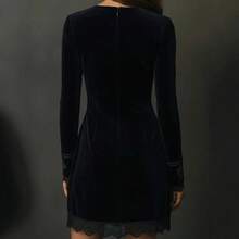 Elegant    Lace Up  Contrast Lace - 黑色 - 查看 2