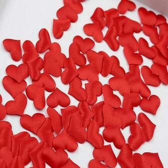 200/100 st präglade 3D-hjärtformade bröllopsdekorationer, hjärtformad kastanjebukett, kronbladsliknande, präglad dekor, hjärtformade bröllopstillbehör.