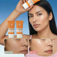 Protector Solar Con Color Spf50, hidratante, de cobertura completa, equilibra instantáneamente el tono de la piel, acabado de maquillaje natural, cobertura media, textura cremosa, apto para todo tipo y tonos de piel - Blanco - Ver 1