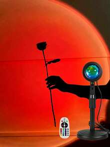 1个RGB日落灯,配有大遥控器,16色日落灯,爆款直播氛围灯,LED投影氛围灯,360°旋转,彩虹灯,日落投影灯,RGB日落灯,浪漫视觉氛围灯,USB投影仪,适用于摄影照明、装饰、自拍、直播、客厅卧室装饰、房间装饰、墙面装饰 - 投影-Ultra - 查看 4