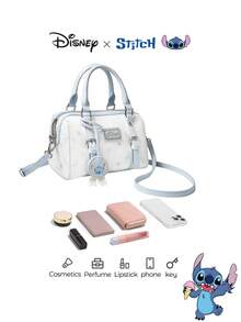 官方授权 Stitch 联名款吊饰 & Stitch 印花波士顿包 - 卡通印花单肩包，休闲时尚手提包，生日礼物 - 彩色 - 查看 11
